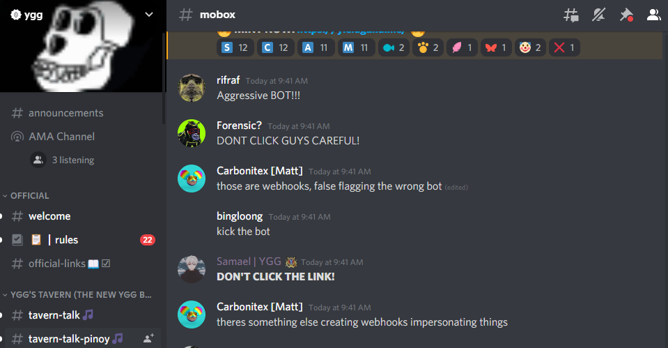 Yield Guild Game Discord Server Got Hacked