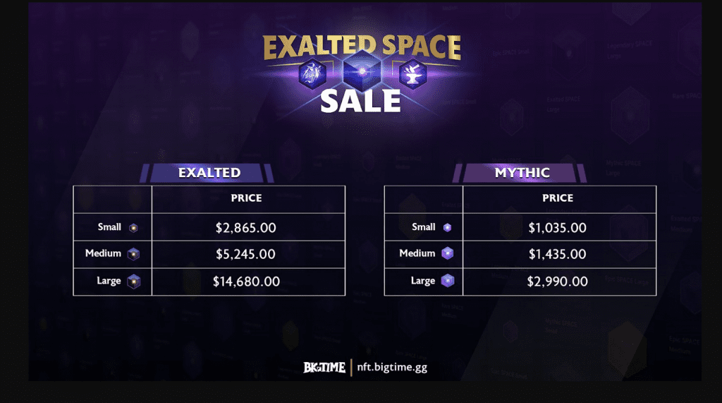 Big Time Exalted Space Sale