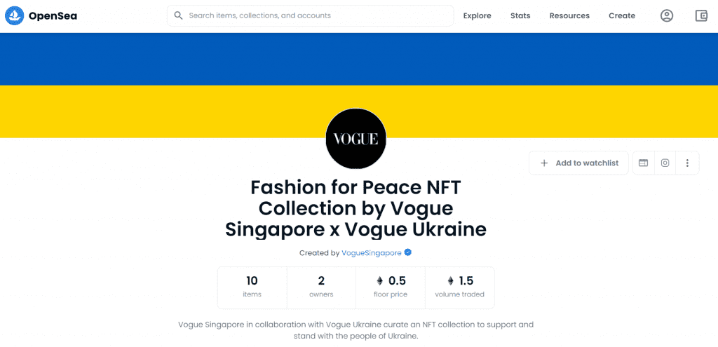 Vogue Singapore & Ukraine have listed NFTs to raise funds for Save The Children and support to all the children in Ukraine