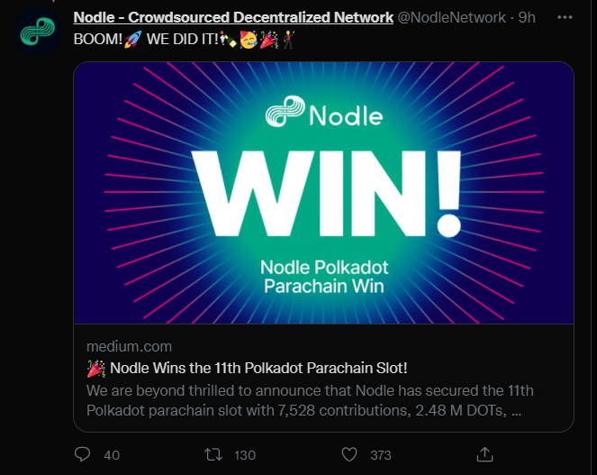 Nodle Wins The Final Slot of The Polkadot Chain Guard Auction