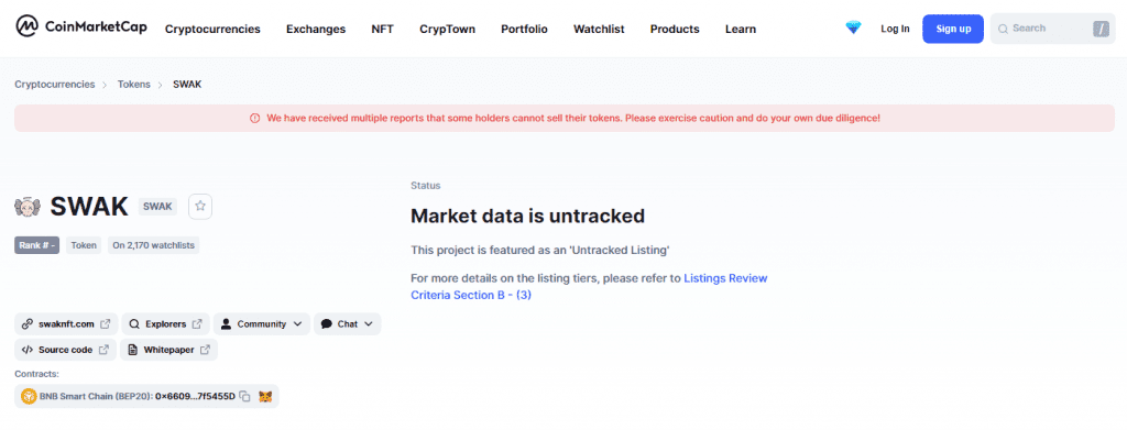 Crypto and NFT Projects Real Swak Scam Stole Over 1,300 BNB