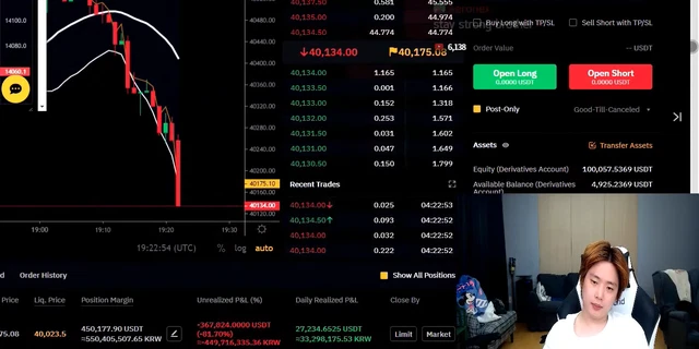 Satto, A Korean Streamer Lost More Than $10M In Just A Few Hours After Going Long BTC Despite The Crypto Market's Downturn.