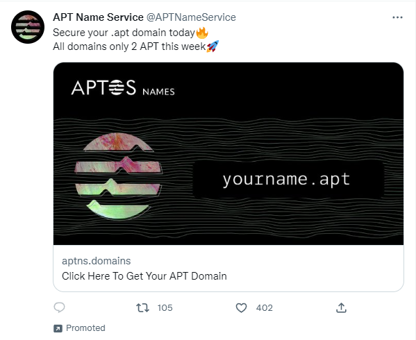 Fake Aptos Domain Name Service Promoted On Twitter