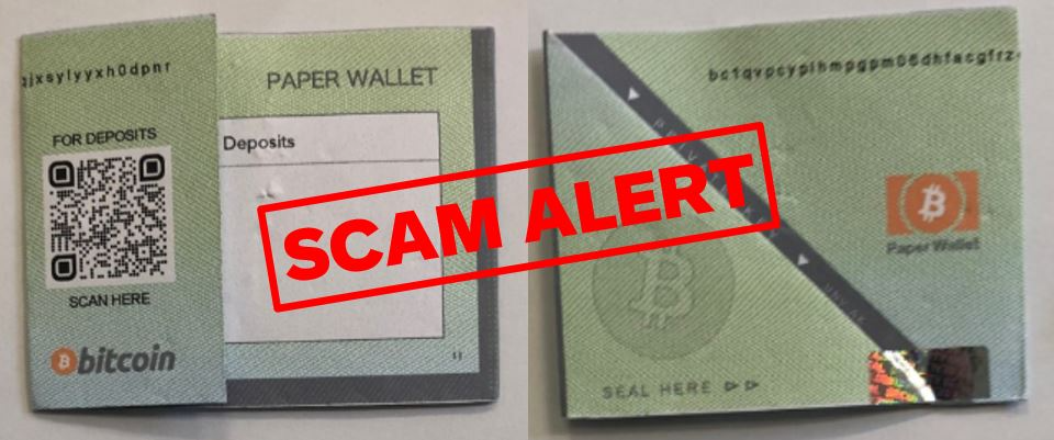 Crypto Paper Wallets Scams Appear On The Streets Of Australia