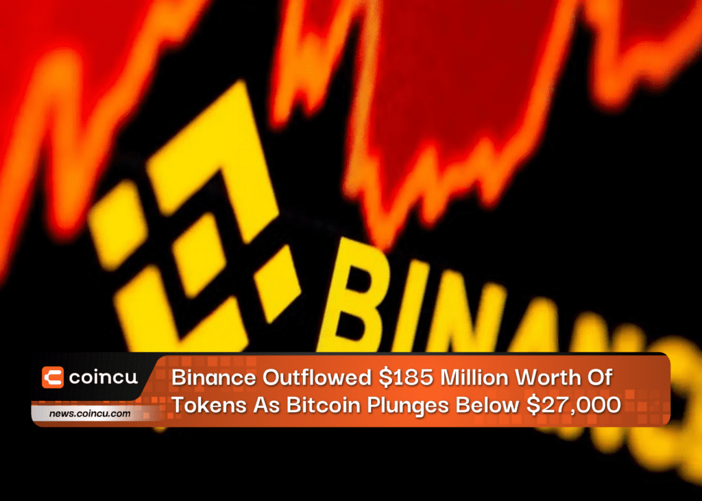 Binance Outflowed $185 Million Worth Of Tokens As Bitcoin Plunges Below $27,000
