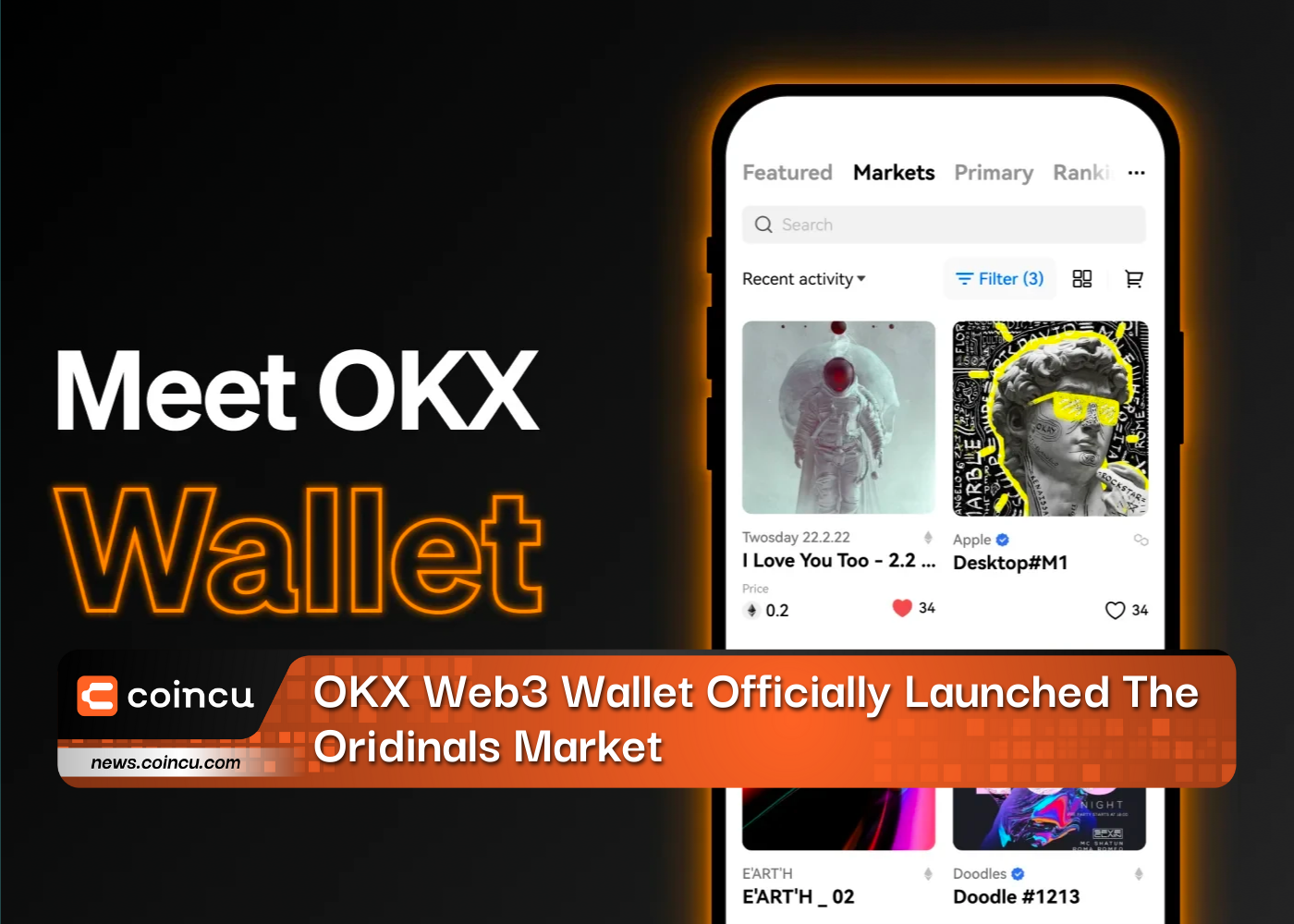 کیف پول OKX Web3 به طور رسمی بازار Oridinals را راه اندازی کرد