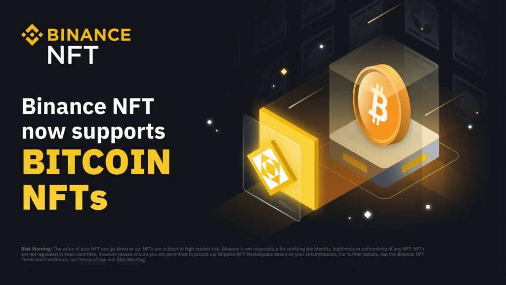 Binance NFT Marketplace ora supporta gli NFT di Bitcoin