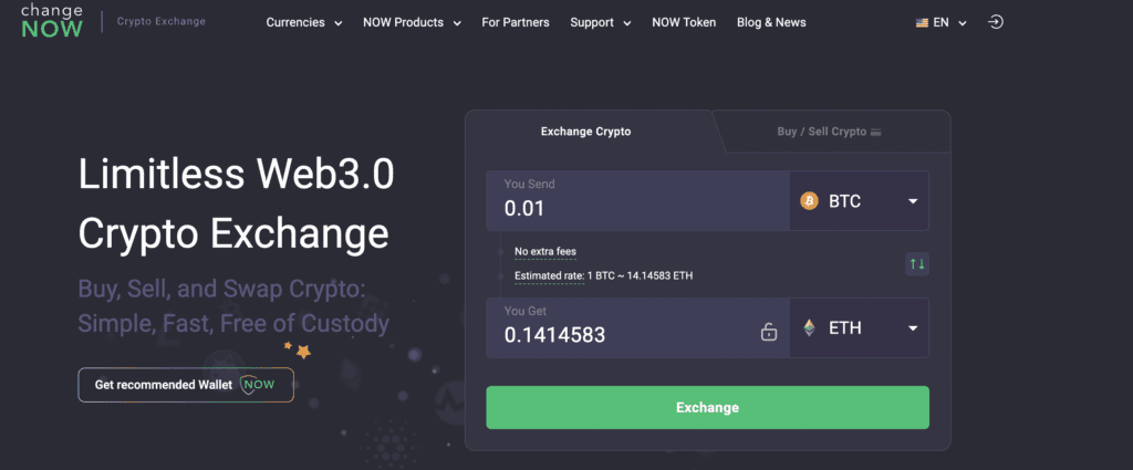 ChangeNOW Exchange Review: Limitless Web3.0 Crypto Exchange